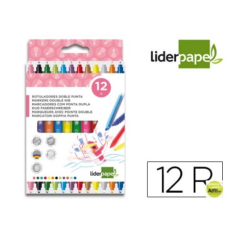 ROTULADOR LIDERPAPEL DUO CAJA 12 COLORES