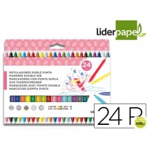 ROTULADOR LIDERPAPEL DUO CAJA 24 COLORES LIDERPAPEL