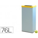 CONTENEDOR PAPELERA RECICLAJE CON TAPA ABATIBLE Y ARO INTERIOR CAPACIDAD 76 LITROS 81X36,5X26 CMS