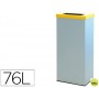 CONTENEDOR PAPELERA RECICLAJE CON TAPA ABATIBLE Y ARO INTERIOR CAPACIDAD 76 LITROS 81X36,5X26 CMS