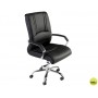 SILLA ROCADA DIRECCION SIMIL PIEL CON BRAZOS BASE METALICA CROMADA DIAMETRO 700MM RESPALDO 730MMX500