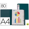 CARPETA BEAUTONE ESCAPARATE 31763 80 FUNDAS POLIPROPILENO DIN A4 VERDE LOMO PERSONALIZABLE