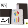 CARPETA BEAUTONE ESCAPARATE 31765 80 FUNDAS POLIPROPILENO DIN A4 NEGRA LOMO PERSONALIZABLE
