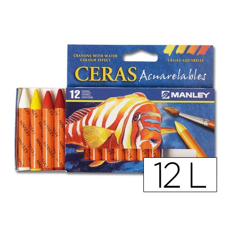 LAPICES DE CERA MASATS ACUARELABLE CAJA DE 12 UNIDADES COLORES SURTIDOS