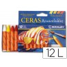 LAPICES DE CERA MASATS ACUARELABLE CAJA DE 12 UNIDADES COLORES SURTIDOS