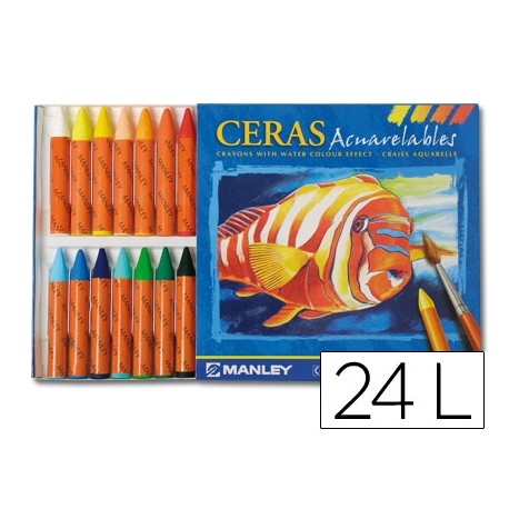LAPICES DE CERA MASAT ACUARELABLE CAJA DE 24 UNIDADES COLORES SURTIDOS