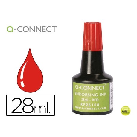 TINTA TAMPON Q-CONNECT ROJO -FRASCO DE 28 ML