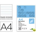 RECAMBIO LIDERPAPEL A4 120 HOJAS 70G/M2 HORIZONTAL SIN MARGEN 4 TALADROS BANDAS DE 5 COLORES