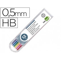 MINAS LIDERPAPEL COLORES SURTIDOS DE 0.5MM ESTUCHE DE 12 MINAS