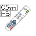 MINAS LIDERPAPEL COLORES SURTIDOS DE 0.5MM ESTUCHE DE 12 MINAS
