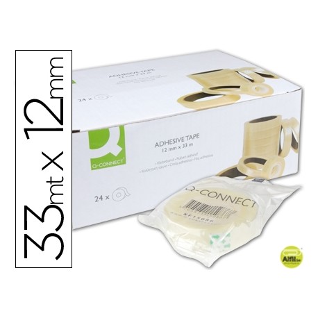CINTA ADHESIVA Q-CONNECT 33 MT X 12 MM ENCELOFANADA