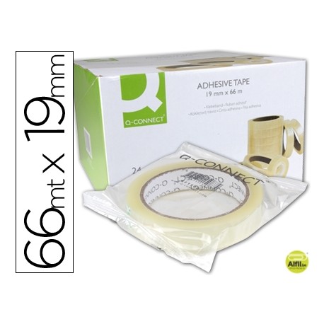 CINTA ADHESIVA Q-CONNECT 66 MT X 19 MM ENCELOFANADA