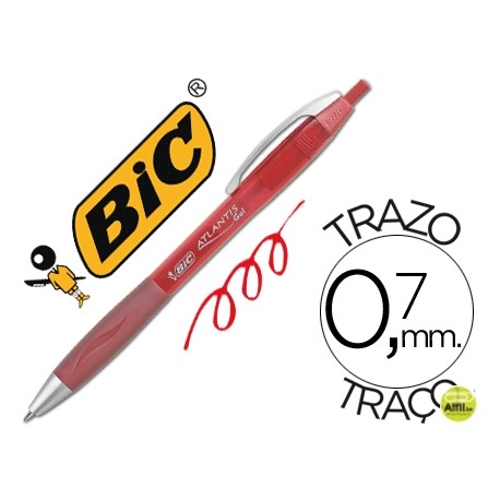 BOLIGRAFO BIC ATLANTIS ROJO RETRACTIL TINTA GEL PUNTA 1 MM