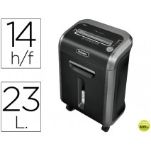 DESTRUCTORA DE DOCUMENTOS FELLOWES PS-79Ci CAPACIDAD DE CORTE 14 H DESTRUYE GRAPAS CLIPS Y CD