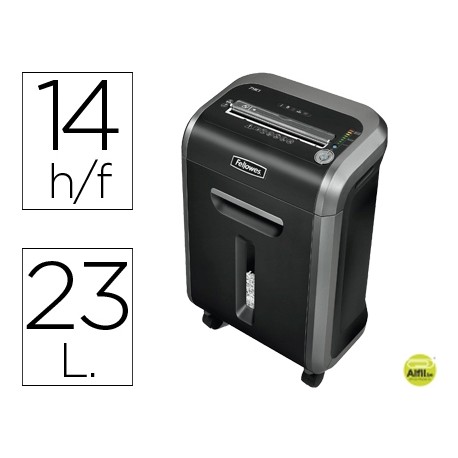 DESTRUCTORA DE DOCUMENTOS FELLOWES PS-79Ci CAPACIDAD DE CORTE 14 H DESTRUYE GRAPAS CLIPS Y CD