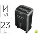 DESTRUCTORA DE DOCUMENTOS FELLOWES PS-79Ci CAPACIDAD DE CORTE 14 H DESTRUYE GRAPAS CLIPS Y CD