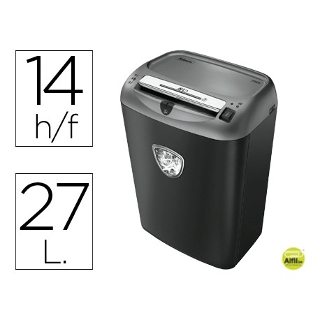 DESTRUCTORA DE DOCUMENTOS FELLOWES PS-70S CAPACIDAD DE CORTE 14 H DESTRUYE GRAPAS CLIPS TARJETAS Y C