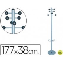 PERCHERO METALICO 626 CON PARAGUERO -PIE 8 COLGADORES 1,77X38 CM