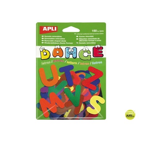 GOMETS ESCOLAR PRE-CORTADOS -LETRAS A-Z REMOVIBLE BOLSA DE 150 GOMETS