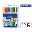 ROTULADOR STAEDTLER NORIS CLUB DOBLE PUNTA CAJA DE 12 COLORES SURTIDOS