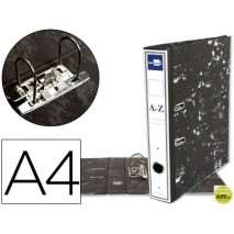 ARCHIVADOR DE PALANCA LIDERPAPEL CARTON FORRADO DIN A4 JASPEADO NEGRO SIN CAJA-CON RADO