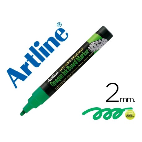 ROTULADOR ARTLINE PIZARRA VERDE NEGRA EPW-4 VE-GR COLOR VERDE FLUORESCENTE BOLSA DE 4 ROTULADORES