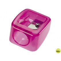 SACAPUNTAS MOR PLASTICO PARA PUNTAS 17MM 1 USO COLORES SURTIDOS