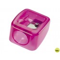 SACAPUNTAS MOR PLASTICO PARA PUNTAS 17MM 1 USO COLORES SURTIDOS