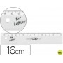 REGLA MOR 16 CM PLASTICO TRANSPARENTE PARA ZURDOS