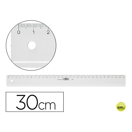 REGLA MOR 30 CM PLASTICO TRANSPARENTE