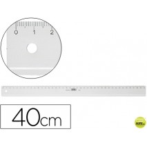 REGLA MOR 40 CM PLASTICO TRANSPARENTE