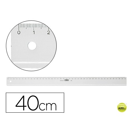 REGLA MOR 40 CM PLASTICO TRANSPARENTE