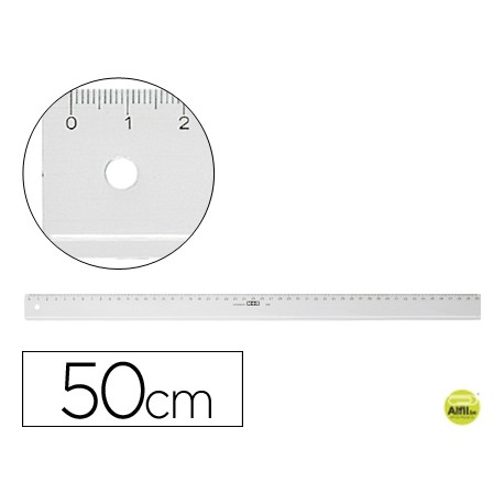 REGLA MOR 50 CM PLASTICO TRANSPARENTE