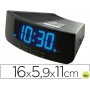 RADIO RELOJ DESPERTADOR CON DOS ALARMAS ILUMINACION LED AZUL
