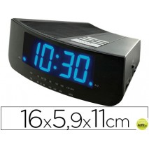 RADIO RELOJ DESPERTADOR CON DOS ALARMAS ILUMINACION LED AZUL