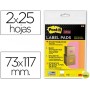 ETIQUETA ADHESIVA POST-IT SUPER STICKY REMOVIBLE PACK DE 1 BLOC ROSA Y 1 NARANJA 73X117 MM