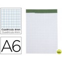 BLOC NOTAS LIDERPAPEL CUADRO 4 MM A6 80 HOJAS 60 G/M2 PERFORADO SIN TAPA