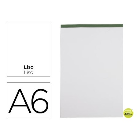 BLOC NOTAS LIDERPAPEL LISO A6 80 HOJAS 60 G/M2 PERFORADO SIN TAPA
