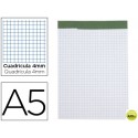 BLOC NOTAS LIDERPAPEL CUADRO 4 MM A5 80 HOJAS 60 G/M2 PERFORADO SIN TAPA