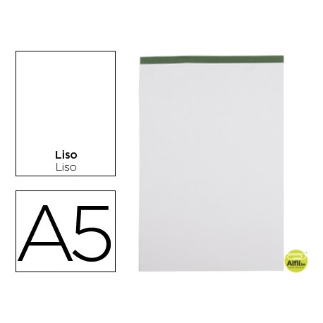 BLOC NOTAS LIDERPAPEL LISO A5 80 HOJAS 60 G/M2 PERFORADO SIN TAPA