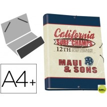 CARPETA LIDERPAPEL CLASIFICADORA 12 DEPARTAMENTOS FANTASIA CARTON FORRADO SOLAPA MAUI NATURAL