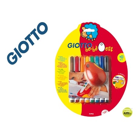 SET GIOTTO BE-BE EGG CONTIENE 8 ROTULADORES CON BASE DE RUEDAS
