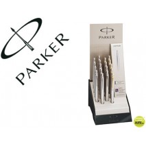 BOLIGRAFO PARKER JOTTER STEEL EXPOSITOR 18 UNIDADES SURTIDAS