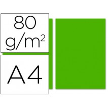PAPEL COLOR LIDERPAPEL DIN-A4 80 GRAMOS VERDE INTENSO PAQUETE DE 100 HOJAS