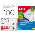 ETIQUETA ADHESIVA APLI 1284 TAMAÑO 52,5 X 21,2 MM PARA FOTOCOPIADORA LASER INK-JET CAJA CON 100 HOJA
