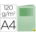 SUBCARPETA CARTULINA Q-CONNECT DIN A4 VERDE CON VENTANA TRANSPARENTE 120 GR