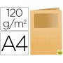 SUBCARPETA CARTULINA Q-CONNECT DIN A4 NARANJA CON VENTANA TRANSPARENTE 120 GR