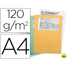 SUBCARPETA CARTULINA Q-CONNECTDIN A4 COLORES SURTIDOS CON CON VENTANA TRANSPARENTE 120 GR PAQUETE DE