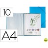 CARPETA LIDERPAPEL ESCAPARATE CON ESPIRAL 10 FUNDAS POLIPROPILENO DIN A4 AZUL