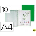 CARPETA LIDERPAPEL ESCAPARATE CON ESPIRAL 10 FUNDAS POLIPROPILENO DIN A4 VERDE